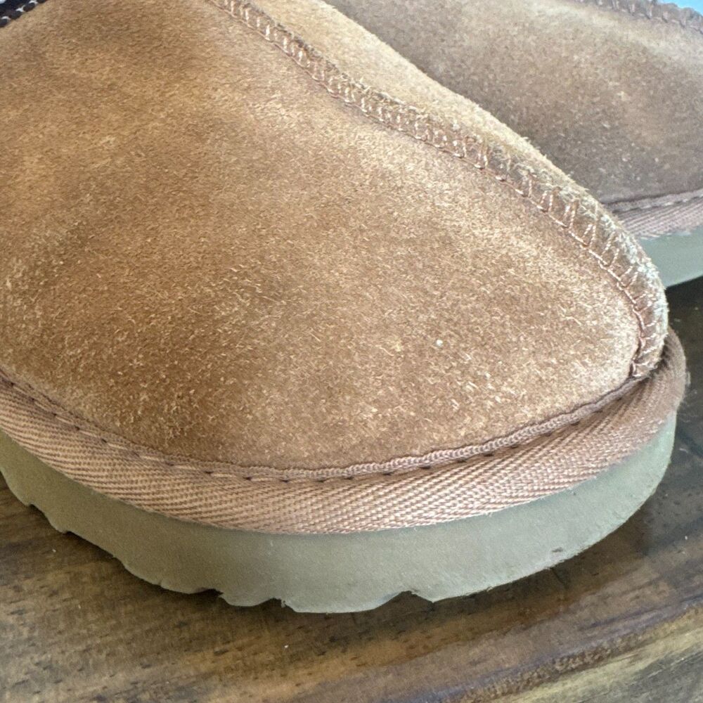 UGG Tasman Slippers Womens 8 Chestnut Suede Sheepskin Casual Comfort Shoes - Picture 10 of 10